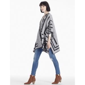 NEW Lucky Brand OS One Size Womens Intarsia Poncho